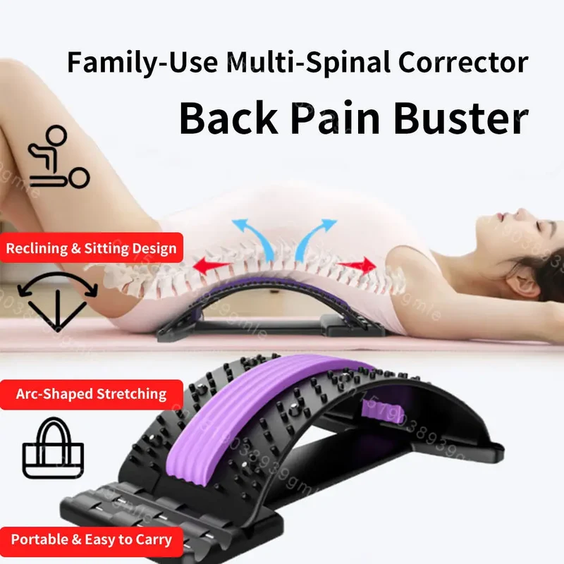 Adjustable Back Stretcher Therapy Cervical Shoulder Back Pain Relief Yoga Fitness Waist Massager Muscle Relax Posture Corrector