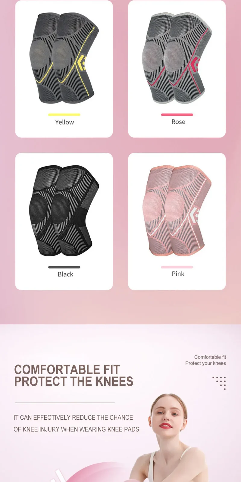 AOLIKES 1PCS Knee Brace Support for Arthritis Joint Nylon Sports Fitness Compression Sleeves Kneepads Cycling Running Protector