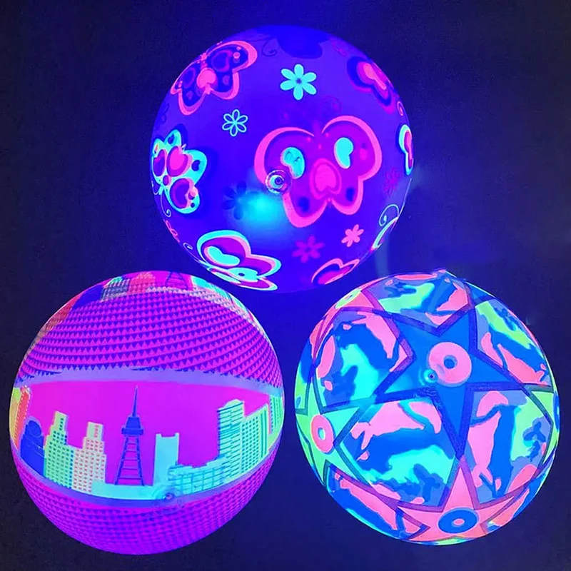 Luminous Ball Flashing Sport Fitness Portable Inflatable Throwing Bouncy Ball Rubber Parent-child Outdoor Interactive Games Toys