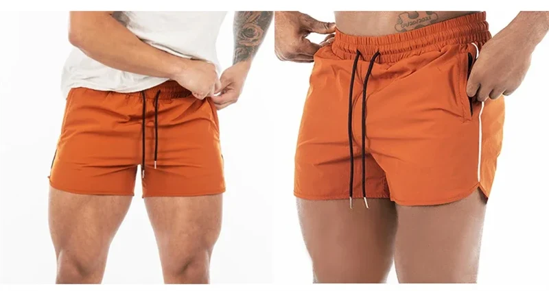 Men's Shorts 2024 Summer New Gym Jogging Exercise Shorts Men Sports Fitness Quick-drying Beach Multiple Pockets Running Shorts