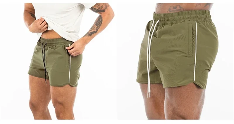 Men's Shorts 2024 Summer New Gym Jogging Exercise Shorts Men Sports Fitness Quick-drying Beach Multiple Pockets Running Shorts