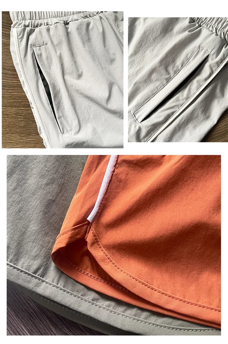Men's Shorts 2024 Summer New Gym Jogging Exercise Shorts Men Sports Fitness Quick-drying Beach Multiple Pockets Running Shorts
