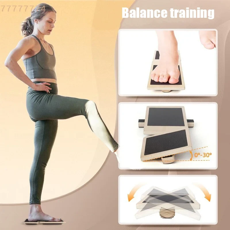 Wooden Pilates Foot Stretcher Strengthener Leg Balance Board Trainer for Ankle Sprain Stability Exercises Fitness Equipment