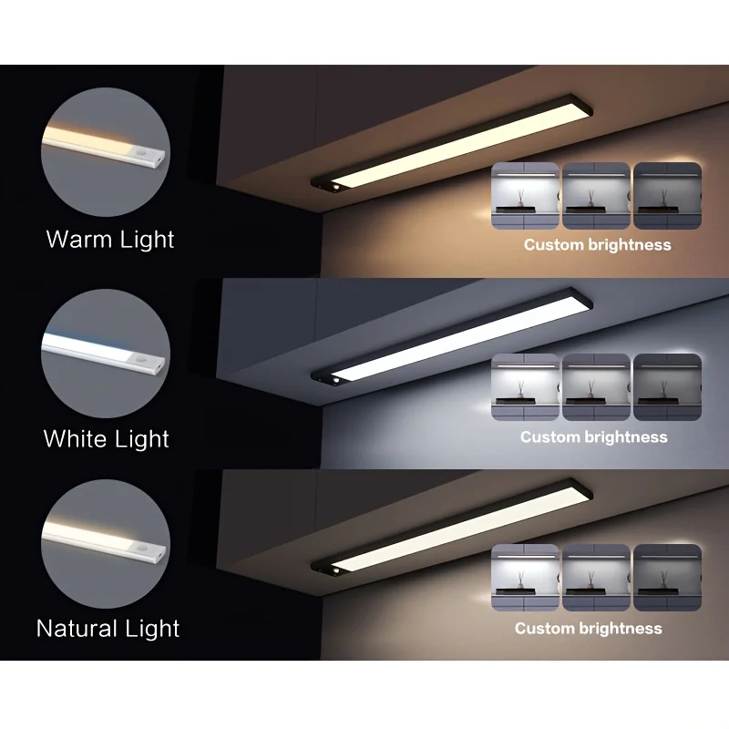 10-50cm LED Motion Sensor Light Night Wireless Lamp USB Battery Rechargeable Wall Under Cabinet For Bedroom Kitchen Lighting