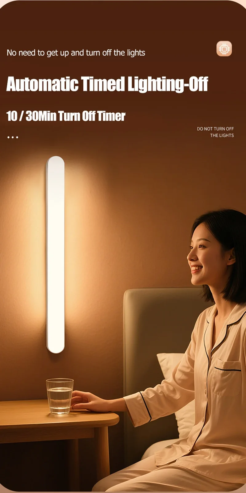 HOMEFISH Eye-care Table Lamp LED Light Bar Rechargeable Wirless Desk Reading Lamp USB Night Light For Bedside Kitchen Cabinet