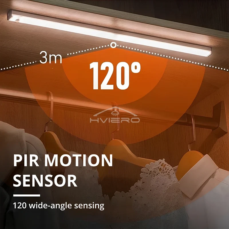Motion Sensor Night Lights Wireless LED Lamp USB Rechargeable Magnetic For Wardrobe Room Closet Kitchen Aisle Tube Detector Bulb