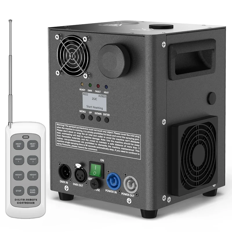 Fieryzeal 800W Cold Spark Machine Stage Equipment Cold Flame Sprayer Electronic Spark Machine DMX Control for DJ Party Wedding