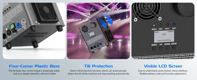 Fieryzeal 800W Cold Spark Machine Stage Equipment Cold Flame Sprayer Electronic Spark Machine DMX Control for DJ Party Wedding
