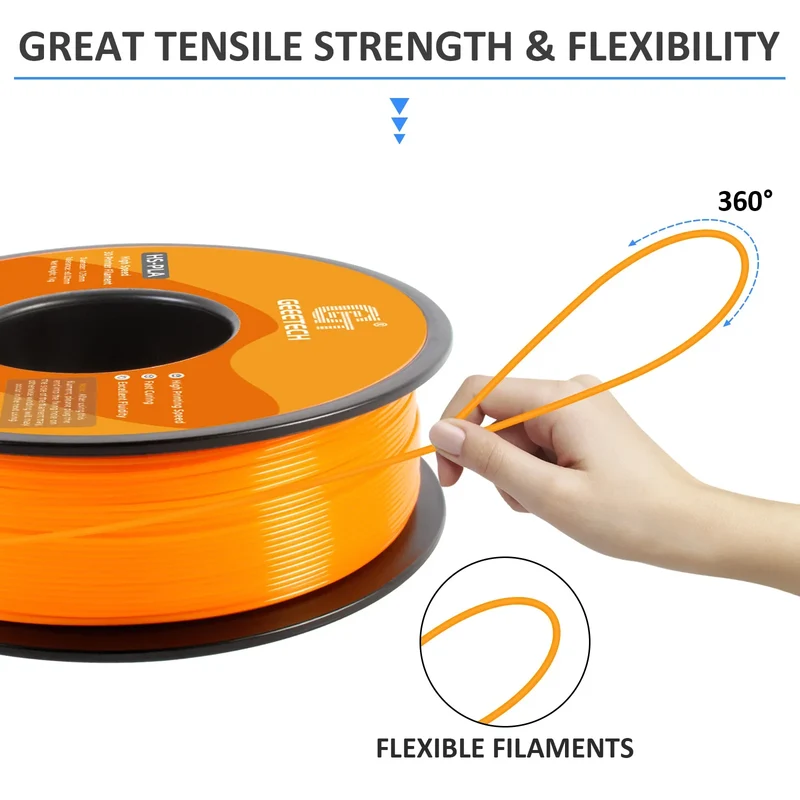 GEEETECH High-Speed PLA Filament 1.75mm 1kg 1 spool,Better Liquidity, Fast Curing, HS-PLA High-Speed 3D Printing Filament