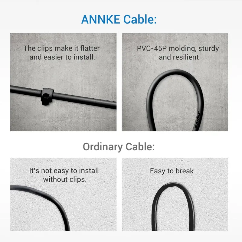 ANNKE 4PCS A Lot 30M 100 Feet BNC Video Power Cable For CCTV AHD Camera DVR Security System Black Surveillance Accessories
