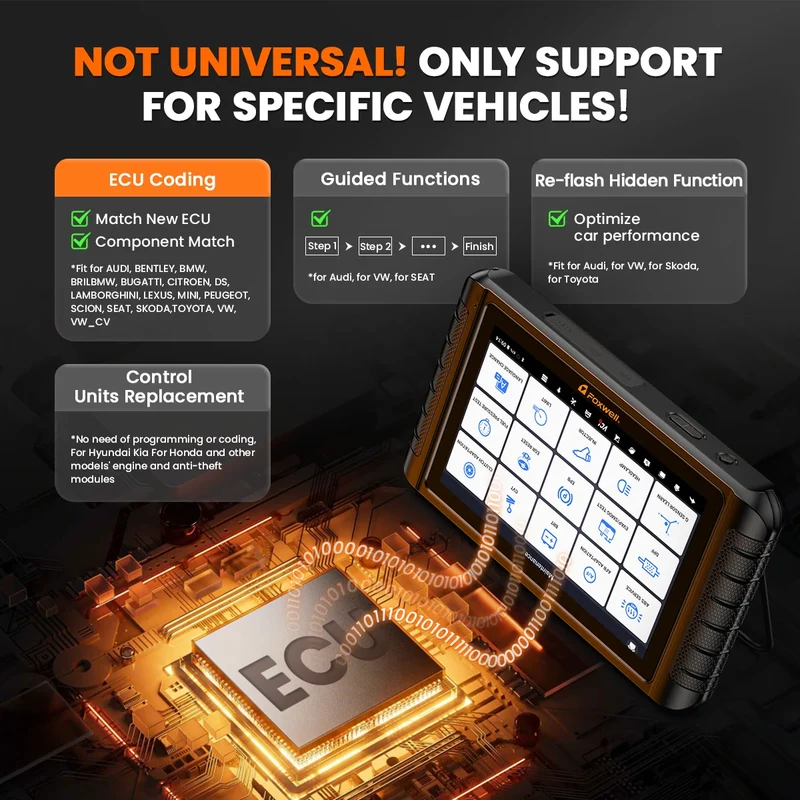 FOXWELL NT1009 OBD2 Car Scanner All System ECU Coding Bidirectional CANFD DOIP Topology Mapping 36+ Reset Auto Diagnosis Tools