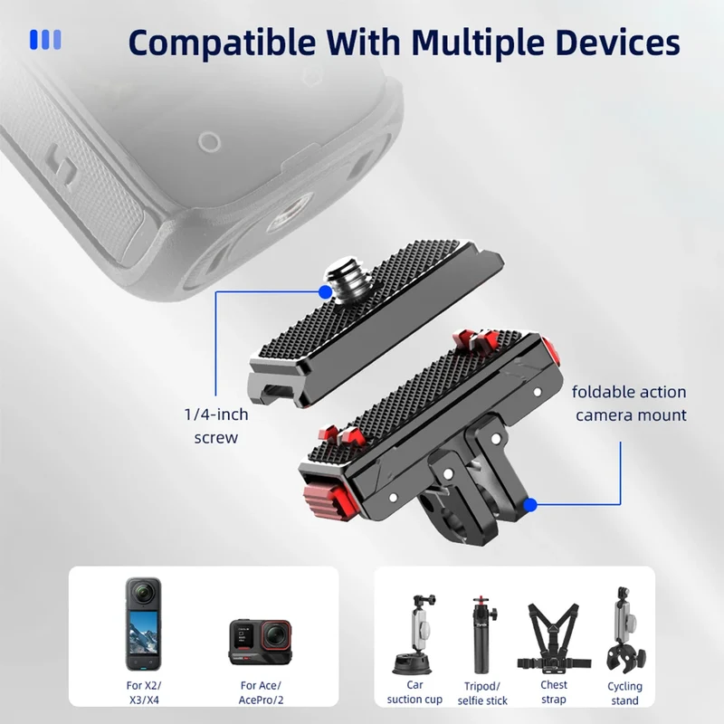 Quick Release Magnetic Adapter Base Mount for Insta360 Ace Pro 2 Protective Case 1/4 Screw Magnetic Adapter Mount Accessories