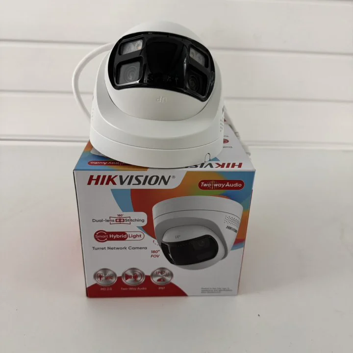 Original Hikvision DS-2CD1383G2P-LIUF/SL 8MP Dual Lens Stitched Wide Angle Smart Hybrid Light 180° Fixed Turret Network Camera