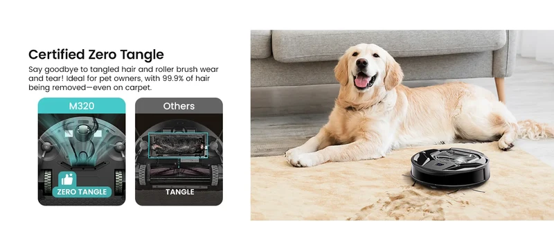 Lefant M320 cordless Robot Vacuum Cleaner and mop, 6000Pa ,210 Mins Runtime,Self-Charging,Ideal for Hard Floor, Pet Hair,Carpet