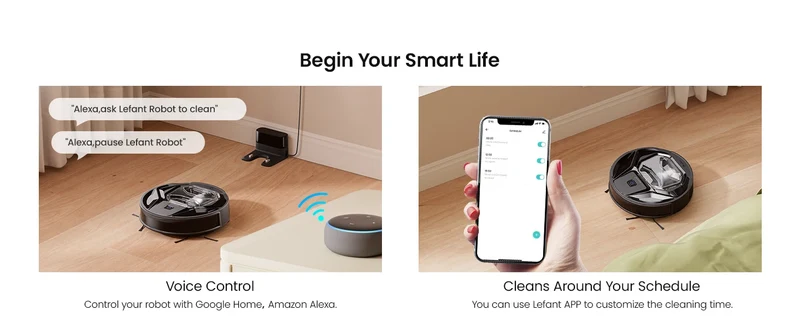 Lefant M320 cordless Robot Vacuum Cleaner and mop, 6000Pa ,210 Mins Runtime,Self-Charging,Ideal for Hard Floor, Pet Hair,Carpet