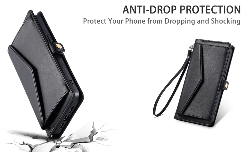 Coque Xiaomi 14 13 12 11 10 - Flip Wallet avec Porte-Carte et Lanière