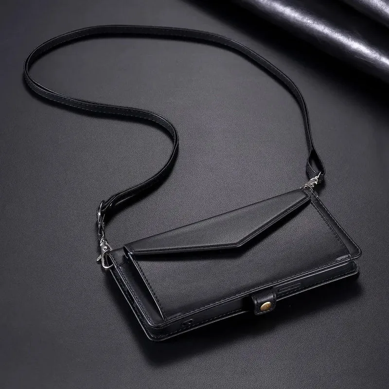 Coque Xiaomi 14 13 12 11 10 - Flip Wallet avec Porte-Carte et Lanière