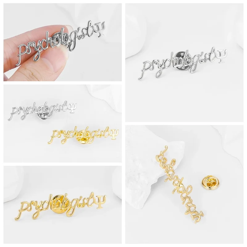 DCARZZ Psychology Psi Brooches Medical Charm Backpack Lapel Pins Badge Medicine Jewelry for Psychologist Doctor Nurse