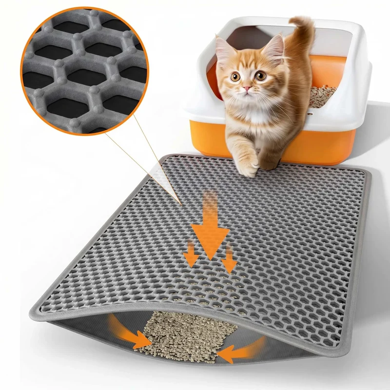 Double Layer Cat Litter Mat Heavy Duty Waterproof Cat litter box Washable Bed Mat Clean Pad Products Mat Pet Clean