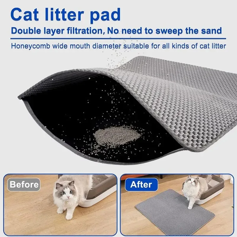 Double Layer Cat Litter Mat Heavy Duty Waterproof Cat litter box Washable Bed Mat Clean Pad Products Mat Pet Clean