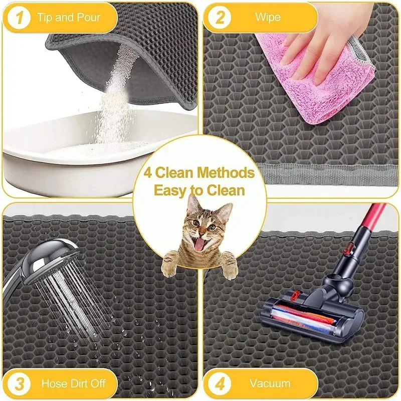 Double Layer Cat Litter Mat Heavy Duty Waterproof Cat litter box Washable Bed Mat Clean Pad Products Mat Pet Clean