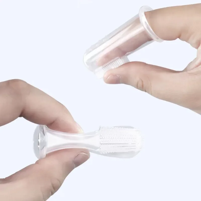 Silicone Soft Pet Finger Cuff Toothbrushes Dog Brush Bad Breath Tartar Teeth Care Tool Cat Cleaning Scrub Silicagel Pet Supplies