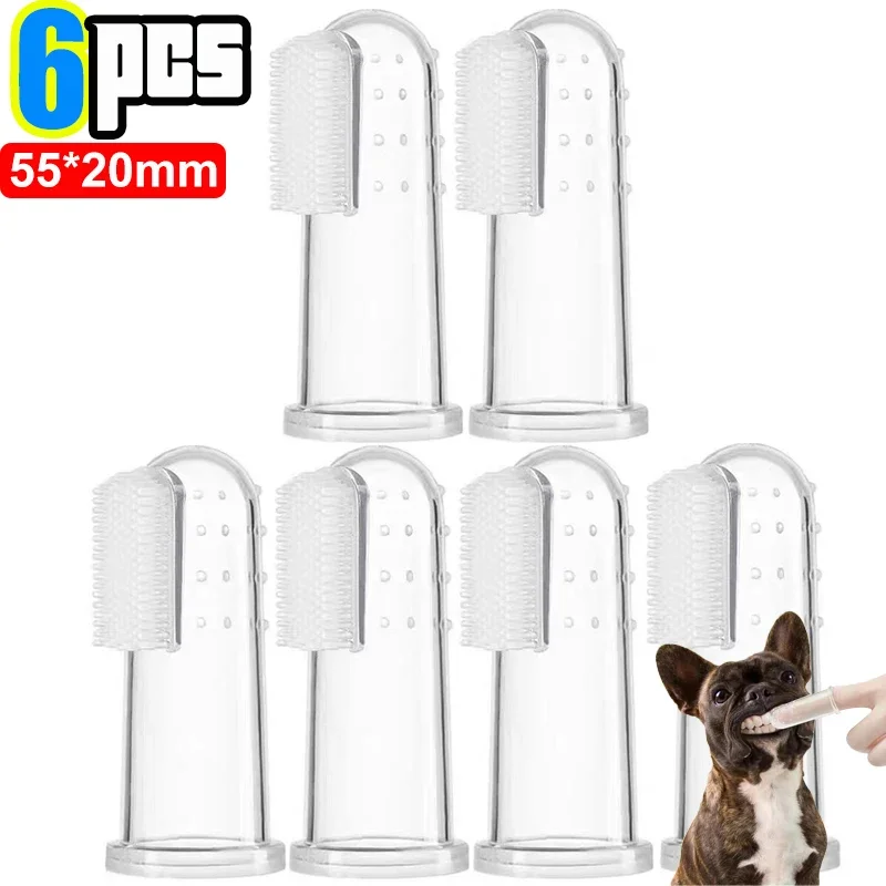 Silicone Soft Pet Finger Cuff Toothbrushes Dog Brush Bad Breath Tartar Teeth Care Tool Cat Cleaning Scrub Silicagel Pet Supplies