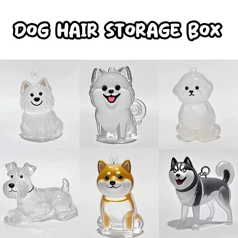 Cute Clear Puppy Hair Memorial DIY Pendant Keychain Decor Keepsake Capsule Pet's Dog Fur Container Pet Lovers Home Display Gifts