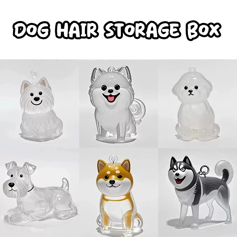 Cute Clear Puppy Hair Memorial DIY Pendant Keychain Decor Keepsake Capsule Pet's Dog Fur Container Pet Lovers Home Display Gifts