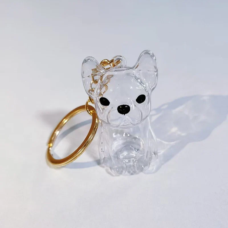 Cute Clear Puppy Hair Memorial DIY Pendant Keychain Decor Keepsake Capsule Pet's Dog Fur Container Pet Lovers Home Display Gifts