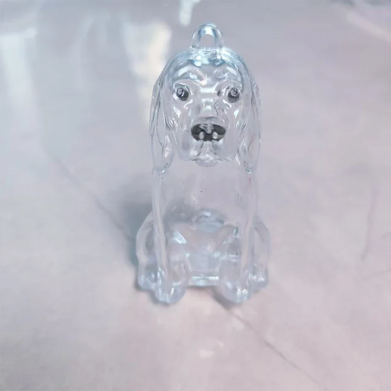 Cute Clear Puppy Hair Memorial DIY Pendant Keychain Decor Keepsake Capsule Pet's Dog Fur Container Pet Lovers Home Display Gifts