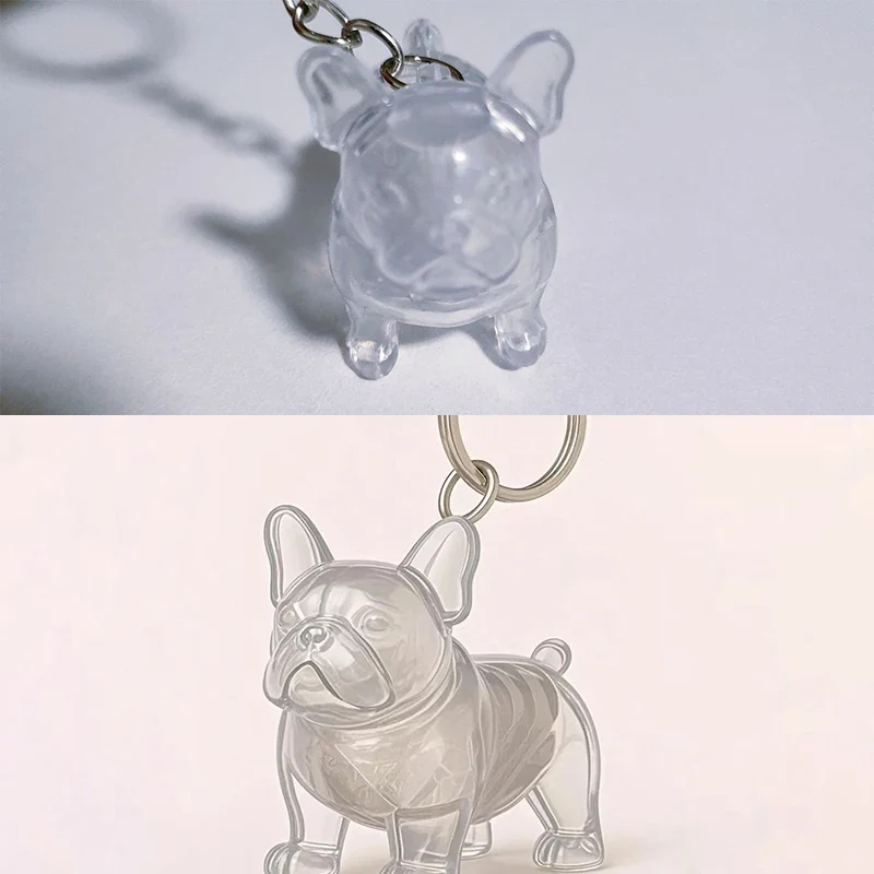 Cute Clear Puppy Hair Memorial DIY Pendant Keychain Decor Keepsake Capsule Pet's Dog Fur Container Pet Lovers Home Display Gifts