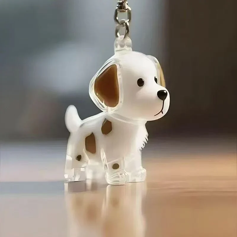 Cute Clear Puppy Hair Memorial DIY Pendant Keychain Decor Keepsake Capsule Pet's Dog Fur Container Pet Lovers Home Display Gifts