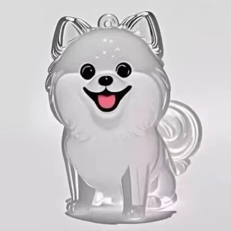 Cute Clear Puppy Hair Memorial DIY Pendant Keychain Decor Keepsake Capsule Pet's Dog Fur Container Pet Lovers Home Display Gifts