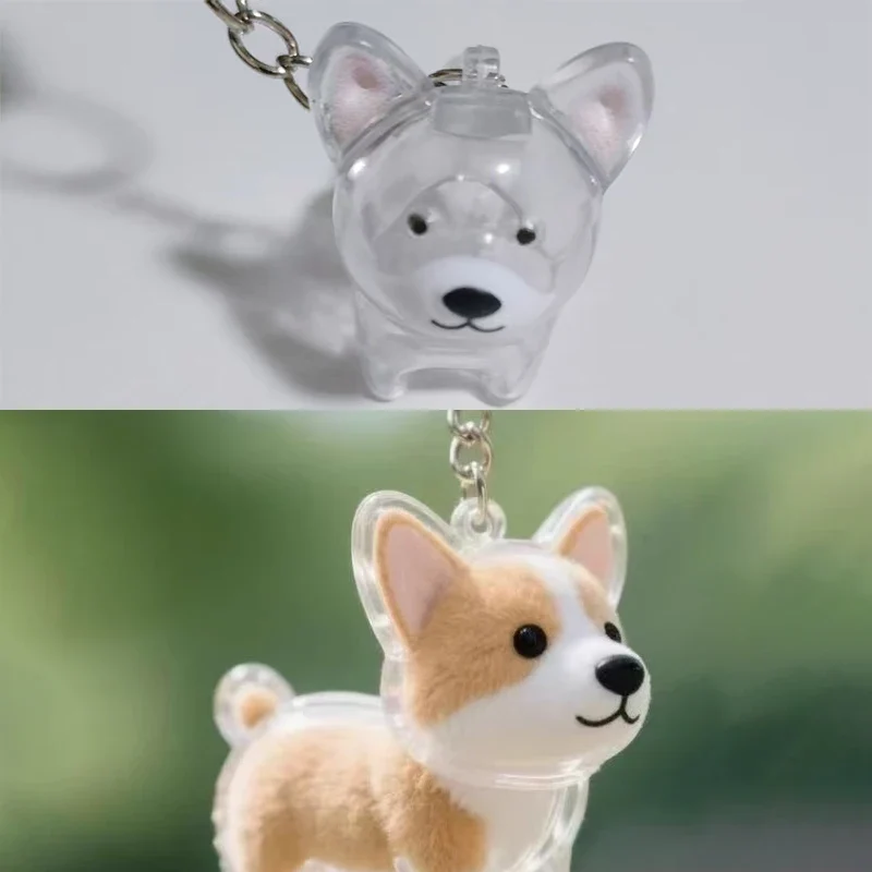 Cute Clear Puppy Hair Memorial DIY Pendant Keychain Decor Keepsake Capsule Pet's Dog Fur Container Pet Lovers Home Display Gifts