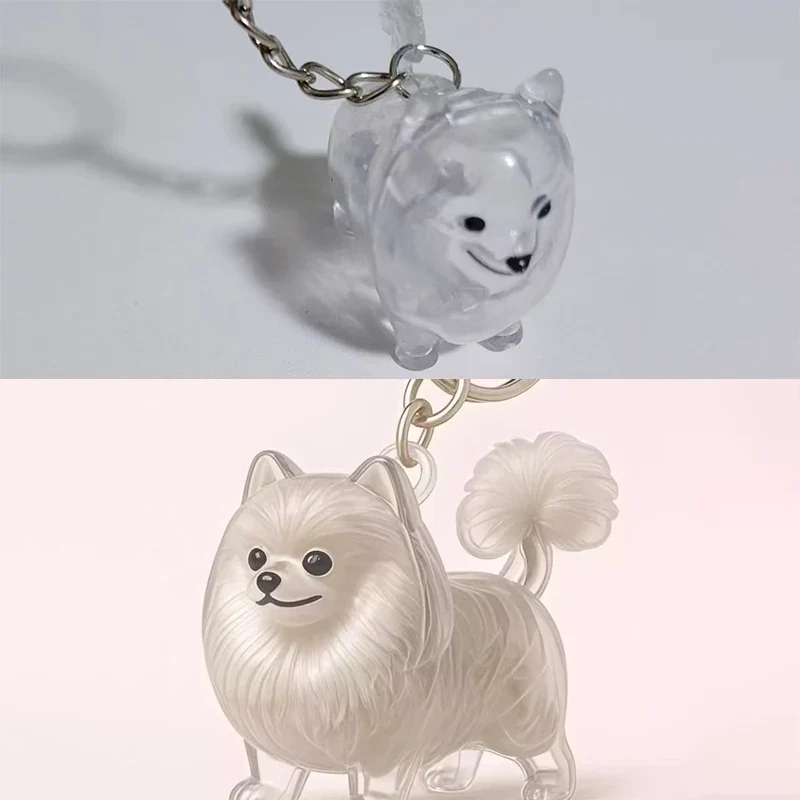 Cute Clear Puppy Hair Memorial DIY Pendant Keychain Decor Keepsake Capsule Pet's Dog Fur Container Pet Lovers Home Display Gifts