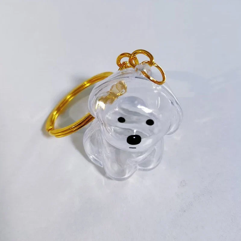 Cute Clear Puppy Hair Memorial DIY Pendant Keychain Decor Keepsake Capsule Pet's Dog Fur Container Pet Lovers Home Display Gifts