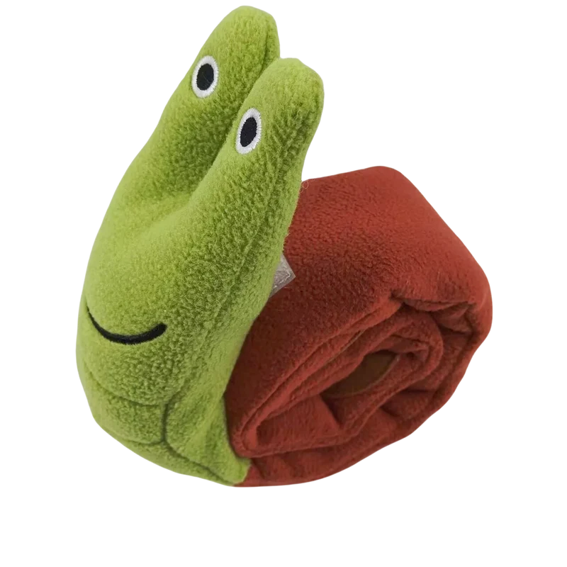 Dog Puzzle Feeder Interactive Toy Indestructible Plush Sound Squeak Puppy Toys For Resistant Foldable Snail Dogs Pet Supplies