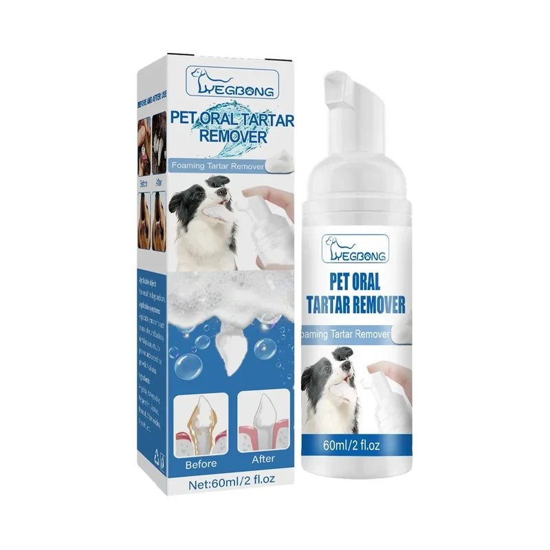 Pet Tartar Remover Natural Plaques Off & Tartar Remover for Dogs & Cats Freshen Breath Foam for Dogs & Cats Support Healthy Gums