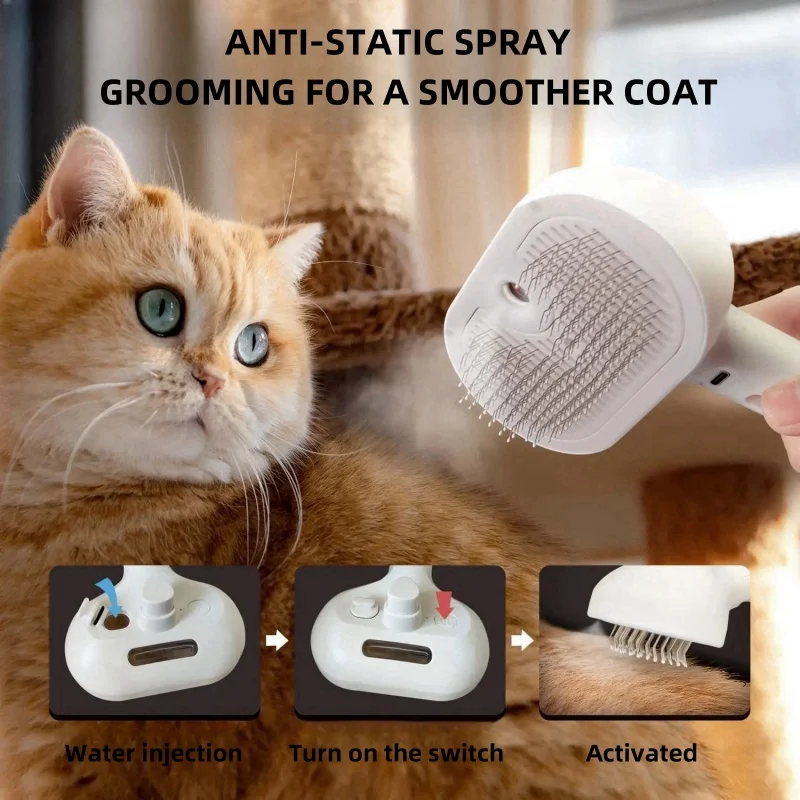 Pet Spray Grooming Comb Remove Floating Hair Fluffs Hair Water Steam Comb Styling for Dogs Cats accessories