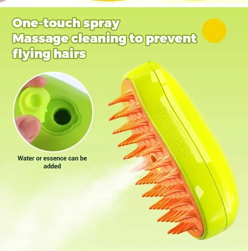Dog Cat Steamy Brush Steam Brush Electric Sprayer for Massage Pet Grooming Tool Shedding 3 in 1 Electric Sprays Massage Combs