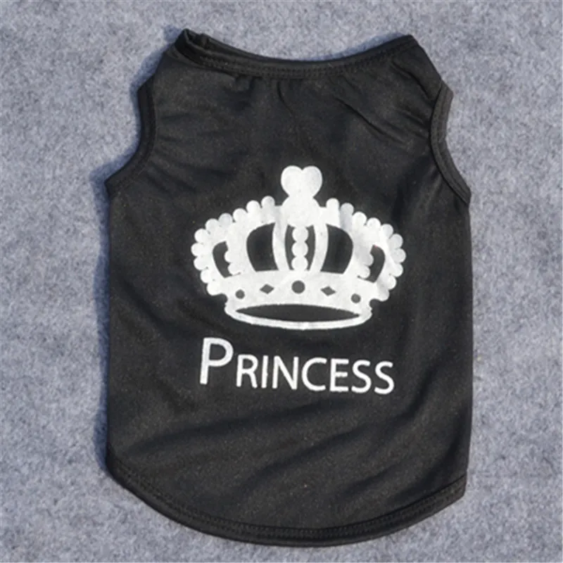 Princess Crown Dog Shirts Vest, Puppy Summer Dog Clothes for Small Dogs, Puppy Cat T Shirt Pet Apparel