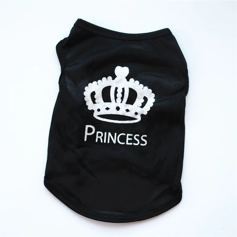 Princess Crown Dog Shirts Vest, Puppy Summer Dog Clothes for Small Dogs, Puppy Cat T Shirt Pet Apparel