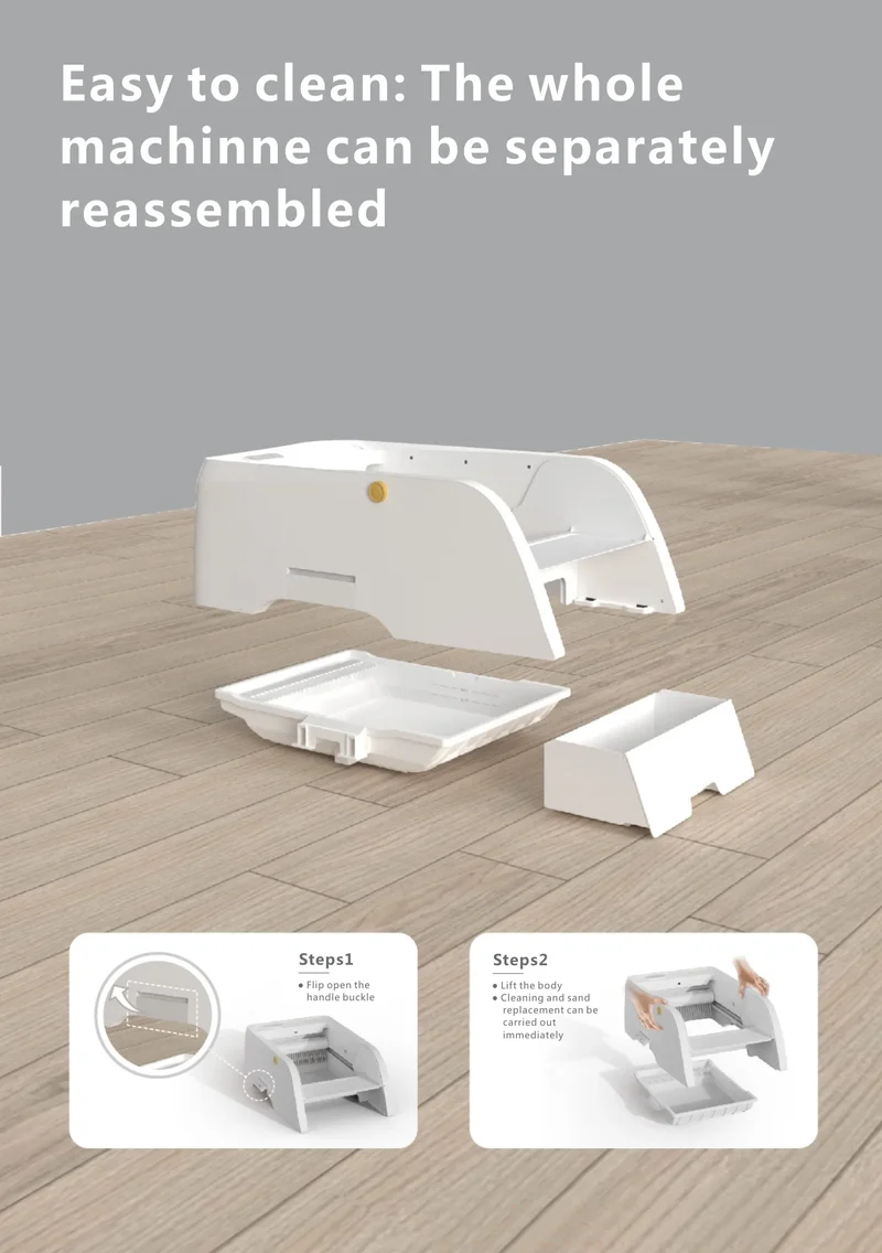 Automatic Smart Cat Litter Box Electric Self Cleaning Semi Closed Pet Kitty Potty Toilet Litter Tray App Control Cat Litter Box
