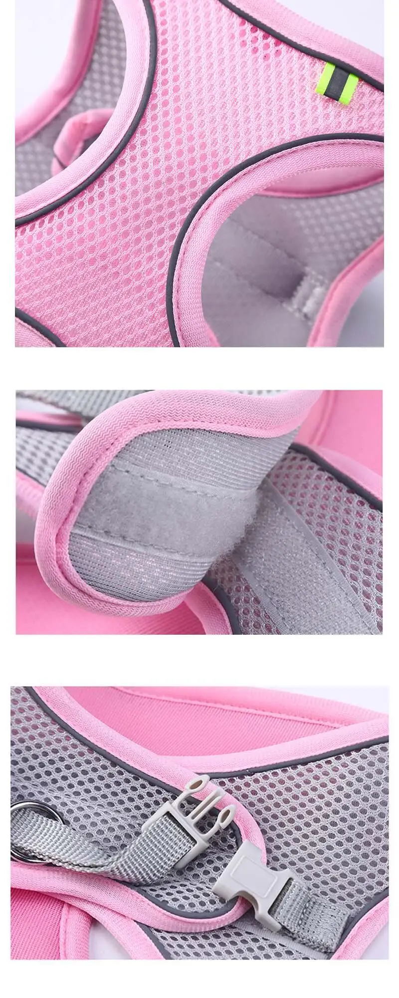 Adjustable Soft Mesh Pet Harness with Leash Escape-Proof Reflective Dog Walking Vest for Small and Medium Cats Puppies