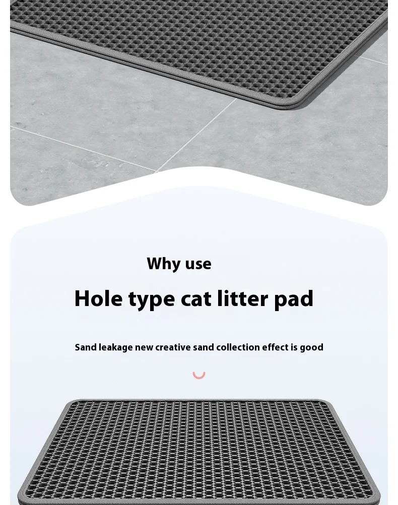 Large Waterproof Double Layer Cat Litter Mat Non-Slip Washable Pet Litter Box Mat Durable Sand Trapper Easy Clean Cat Toilet Mat