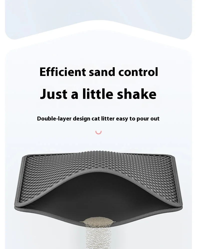Large Waterproof Double Layer Cat Litter Mat Non-Slip Washable Pet Litter Box Mat Durable Sand Trapper Easy Clean Cat Toilet Mat