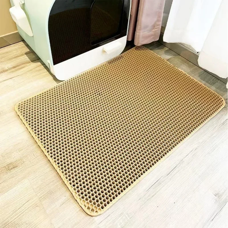 Large Waterproof Double Layer Cat Litter Mat Non-Slip Washable Pet Litter Box Mat Durable Sand Trapper Easy Clean Cat Toilet Mat