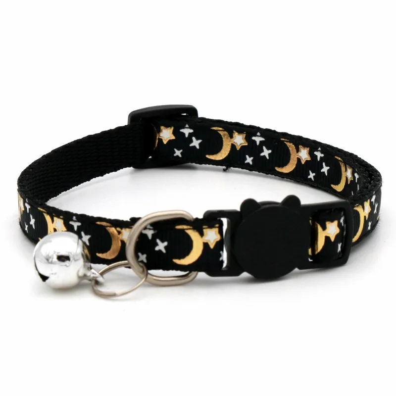 Pet Collar With Bell Cartoon Footprint Colorful Dog Puppy Kitten Collar Adjustable Safety Bell Ring Necklace Pet Accessories