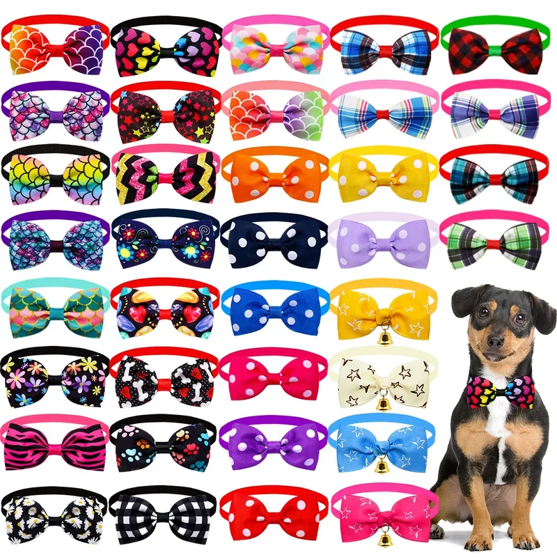20pcs Dog Acccessories Dog Bow Tie Bulk Dog Collar Bow Dog Bowtie Small Dog Cat Pet Supplies Dog Fashion Accessoreis Bow